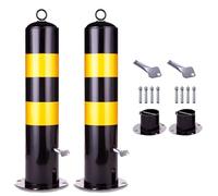 Safety Bollard Post with Detachable Base, Parking Barrier Bollard Post with Reflective Tape, Construction Safety Bollard 1 2 4 6 8 10 Pack(H29.5in 2pc)