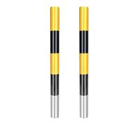 Safety Bollard Post with Reflective Stripe Anti-Collision - Steel Warning Post for Garage, Parking Lot & Traffic-Sensitive Areas(Black (2PCS))