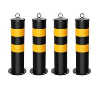 Safety Bollard Post with Reflective Strips and Hanging Ring for Parking Lot and Road Caution