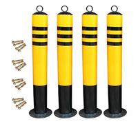 Safety Bollard Post with Reflective Strips, Rustproof and Waterproof Parking Bollards for Traffic Control, Driveway Security, Set of 8