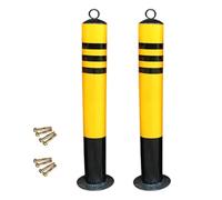 Safety Bollard Post with Reflective Strips, Rustproof and Waterproof Parking Bollards for Traffic Control, Driveway Security, Set of 8