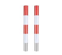 Safety Bollard Rustproof Waterproof Driveway Traffic Security Bollards, with Reflective Strips, Parking Bollard for Parking&Traffic-Sensitive Area(2PCS - Red,1200mm/47.2in)