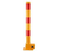 Safety Bollard,Spring Parking Post Security Bollards,Parking Barriers, Driveway Security Posts,Parking Posts With Reflective Strips,Security Bollards For Entrances(Yellow Red,4pcs)