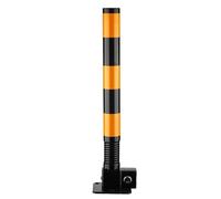 Safety Bollard,Spring Parking Post Security Bollards,Parking Barriers, Driveway Security Posts,Parking Posts With Reflective Strips,Security Bollards For Entrances(Black Yellow,4pcs)