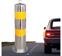 Safety Bollard, Stainless Steel Parking Bollards with Hanging Ring 114mm Diameter 55cm Height(1x)