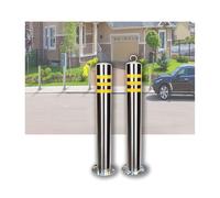 Safety Bollard Traffic Delineator Post Driveway Barrier With Anchor Bolts Traffic Cones With Lock & Key For Driveways, Parking Lots & Security(76 * 750mm/3 * 29.5in(Mr),2Pc)