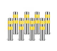 Safety Bollard with Reflective Strips - Flexible Traffic Control Post for Parking Lots and Sidewalks - Durable and Secure Solution