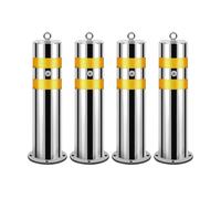 Safety Bollards 4 Pack, Removable Barrier Posts with Reflective Strips for Driveway Parking Lots Traffic Control