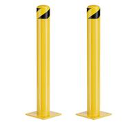 Safety Bollards Free Standing Parking Posts with Installation Tools, Steel Barrier with Heavy Duty Base & Reflective Powder Coating for Driveways, Traffic Areas