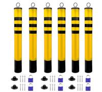 Safety Bollards - High Visibility Steel Security Posts for Door Front, High-Traffic Areas, Driveway & Parking Barriers, Durable and Effective Security Solution