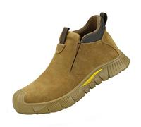 Safety Boots Mens Slip on Steel Toe Cap Boots Work Boots Lightweight Splash Proof Safety Shoes