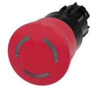 Przycisk bezpieczeństwa podświetlany 22mm tworzywo czerwony 40mm odbl. przez obr