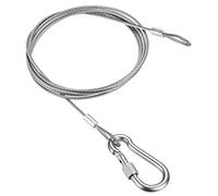 Safety Cable Lock Cable with Snap Hook 5ft 1.5mx2mm, Stainless Steel Double Loops Security Hanging Wire
