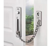 Safety Chain Door Lock Heavy Duty Latch Chain Door Lock with Spring Anti-Theft snap Lock, Stainless Steel Brushed Nickel