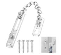 Safety Chain Door Lock - Heavy Duty Stainless Steel Latch Chain Lock with Spring Anti-Theft Snap Lock, Brushed Nickel Finish, Door Chains for Front Door, Extra Security for Homes and Offices