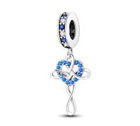 Safety Chain Lucky Family Tree Moon Star Birthday Mum Cat Charm Bead Pendant 925 Sterling Silver Compatible With Pandora Charm Moments Bracelet (Celtic Knot I Love You Heart Eternity Cross)