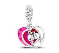 Safety Chain Wedding Mom Mum Newborn Lucky Rainbow Cat Charm Bead Pendant 925 Sterling Silver Compatible With Pandora Charm Moments Bracelet (I Love You Heart Couple Kiss Kissing Wedding Engagement)