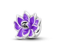 Safety Chain Wedding Mom Mum Newborn Lucky Rainbow Cat Charm Bead Pendant 925 Sterling Silver Compatible With Pandora Charm Moments Bracelet (Lotus Flower Stopper Spacer)