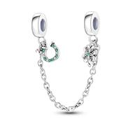 Safety Chain Wedding Mother Mom Mum Birthday Lucky Rainbow Cat Charm Bead Pendant 925 Sterling Silver Compatible With Pandora Charm Moments Bracelet