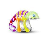 Safety Chain Wedding Mum Mom Newborn Lucky Rainbow Cat Charm Bead Pendant 925 Sterling Silver Compatible With Pandora Charm Moments Bracelet (Colour Changing Chameleon Lizard)