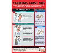Safety Choking Victim Poster Measures 12" x 18", Choking First Aid Poster for Infants, Kids, Pregnants, and Adults, First Aid Guide Quick Reference Guide, Laminated