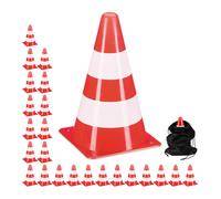 Relaxdays Safety Cones, Set of 24, for Football and Dog Training, Sports Markers, 23 cm High, Traffic, Stacking, Orange