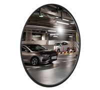 Safety Convex Mirror - 80 CM | Round Blind Spot Mirror for Driveway | Wide Angle Visible High-Definition Convex Security Mirror with Black Plastic Body Perfect for Garages, Parking Lots