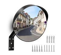 Safety Convex Traffic Mirror for Driveway, Traffic Road Mirror with Wall Mount Bracket - Adjustable Wide Angle for Garage, Driveways, Parking, Warehouse,Traffics, Degree Panorama (30 cm/12 in)