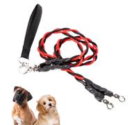 Safety Cord - Elastic Double Leads, Comfort Grip Tether, Unique Tension Stretch Design, Secures Energetic Animals During Exercise, Canine Activity Category, Blue Line For Park Beach