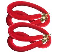 Safety Crowd Control Barrier Rope, with Stainless Steel Hooks, Stanchion Rope Crowd Control Barriers Safety Rope Stanchion Rope for Movie Theaters/Grand Openings/Hotels/Red/0.9M/3Ft/36Inch