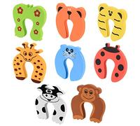 Safety Door Stoppers, 8 Pcs Door Finger Pinch Guards, Cartoon Animal Baby Proof Foam Safety Door Guards, Door Slam Stopper for Baby Child Pet Finger Protection, Prevent Finger Pinch Injuries