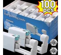 Safety Ear Piercing Gun Kit Women Men Disposable White Plastic Sterile Ear Piercing Device Fashion Simple Jewelry Piercing Tools 5pcs