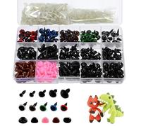 Safety Eyes, 560 Pcs Craft Doll Colorful Safety Eyes Noses Set with Washers, Assorted Sizes Plastic Doll Eyes and Noses, for Puppet Plush Animal Making