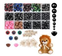 Safety Eyes and Noses, 544PCS Safety Eyes with Washer for Crochet Toys, Plastic Safety Eyes Colourful Toy Eyes in Various Size for Amigurumi Teddy Bear Doll Stuffed Animals