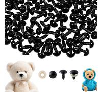 Safety Eyes for Crochet Toys, 100 PCS Black Plastic Craft Eyes with 100 PCS Washers, Toy Eyes Plastic Safety Eyes for Amigurumi Stuffed Animals Crochet Toys Crafts Making