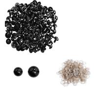 Safety Eyes for Crochet Toys - 200pcs Plastic Black Safety Eyes - Safety Eyes Toy Eyes - Plastic Safety Eyes with Washer - safety Eyes with Washers,for DIY Making Soft Toy Crafts Decorations(8mm,10mm)