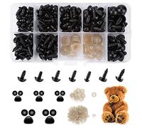 Safety Eyes for Crochet Toys, 270Pcs Assorted Size 6-12mm Safety Eyes and Noses with Washer Plastic Doll Eyes Crochet Eyes for Amigurumi Teddy Bear Eyes Doll Making Craft with Box (6/8/9/10/12 mm)