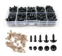 Safety Eyes for Crochet Toys, 400pcs Safety Crochet Craft Eyes 5-12mm Plastic Teddy Bear Toy Doll Eye with Washer for Crafting Toy Making