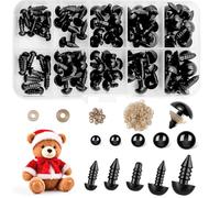 Safety Eyes for Crochet Toys Making - 100PCS Crochet Safety Eyes for Animals Crafting, Amigurumi Eyes with Washer Teddy Bear Eyes Doll Craft Eyes (6-12 mm)