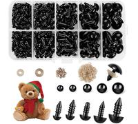 Safety Eyes for Crochet Toys Making - Crochet Safety Eyes for Animals Crafting, Amigurumi Eyes with Washer Teddy Bear Eyes Doll Craft Eyes (Blcak-200PCS)