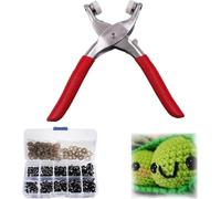Safety Eyes for Crocheting,Safety Eye Pliers Safety Eye Snapper Tool Auxiliary Tool for Attaching Pliers for Amigurumi for Crocheting Crochet Tools with 135PCS 5-30mm Animal
