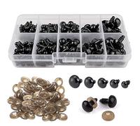 Safety Eyes, Plastic Safety Eyes Toy Eyes 400PCS Doll Eyes Including 200pcs Safety Eyes 200pcs Backings for Crochet Soft Toy Making DIY Crafts (6-12 mm)