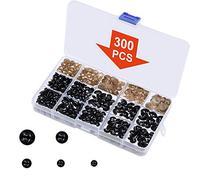 Safety Eyes with Washers, 150Pcs Small Doll Eyes Craft Toy Eyes Teddy Bear Eyes 6mm/8mm/9mm/10mm/12mm, Black Plastic Safety Eyes for Soft Toy Making/Knitted Toys/DIY Craft Dolls Plush Animals