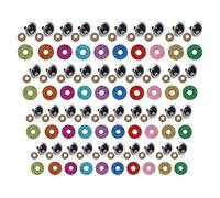 Safety Eyes with Washers, Stuffed Animals Toy Accessories 100Pcs Plastic Doll Eyes 100Pcs Glitter 100Pcs Washer Making DIY Craft for Crafts Crochet Stuffing(16mm)