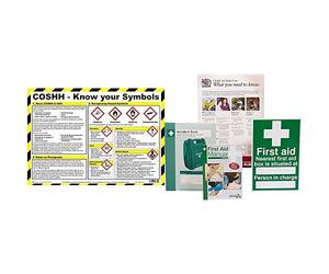 Safety First Aid Group COSHH Know Your Symbols Poster A3 Poster, Laminated, with HSE Compliance Supersize Kit, Bundle