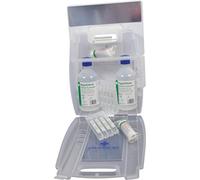 Safety First Aid Group Evolution Plus 2 x 500 ml Sterile Saline Eye Wash Kit with 8 Eyewash Pods and Mirror