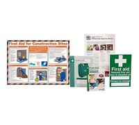 Safety First Aid Group First Aid for Construction Sites, Laminated (59 x 42 cm), with HSE Compliance Supersize Kit, Bundle