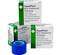 Safety First Aid Group Group HypaPlast Blue Waterproof First Aid Tape for securing Plasters and Dressings, 2.5 cm x 5m, Pack of 3 Rolls