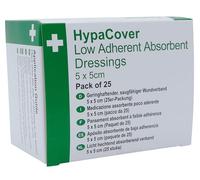 Safety First Aid Group HypaCover Low Adherent Dressing Pads for Wounds Absorbent Dressing, 5x5cm (Pack of 25)