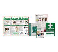Safety First Aid Group Resuscitation of Adults Poster, Laminated, 59 x 42 cm , with HSE Compliance Supersize Kit, Bundle